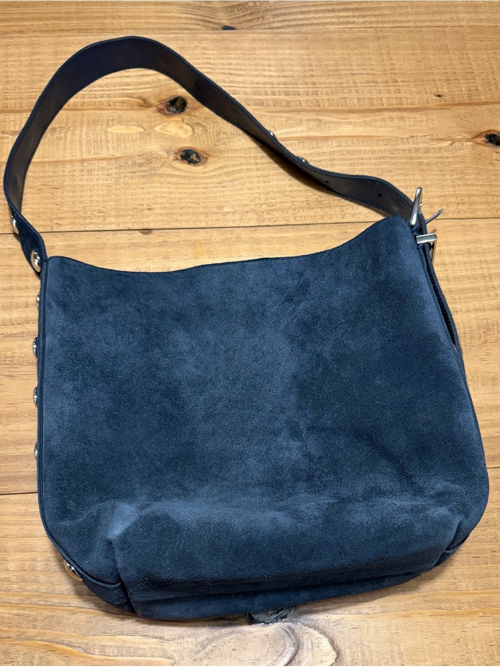 Madewell Suede Shoulder Bag - Navy Blue